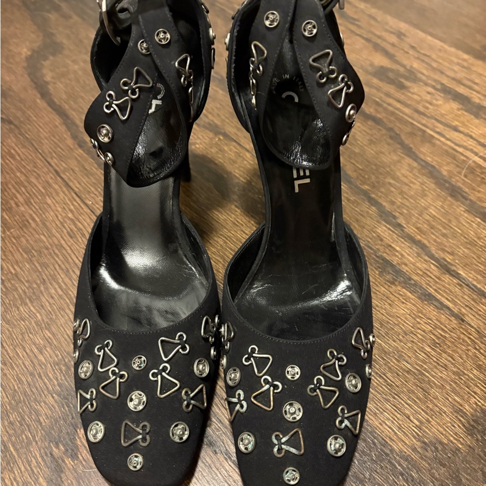 Chanel Black Embellished Women's Heels